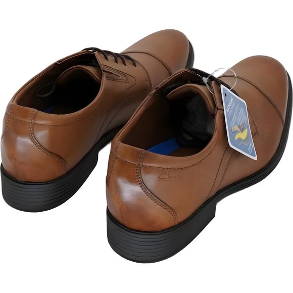 Clarks Dark Tan Cap-Toe Oxfords Men's Shoes Size 10.5M US EU 44 - Picture 3 of 6